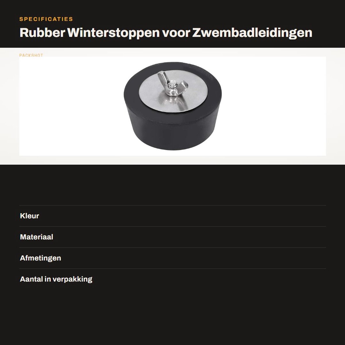 Dailygoods- Winterstoppen Rubber - Overwinteringsplug - Pijpdop - Expansieplug - 63 mm - RVS-schroef - Voorkomt waterinfiltratie
