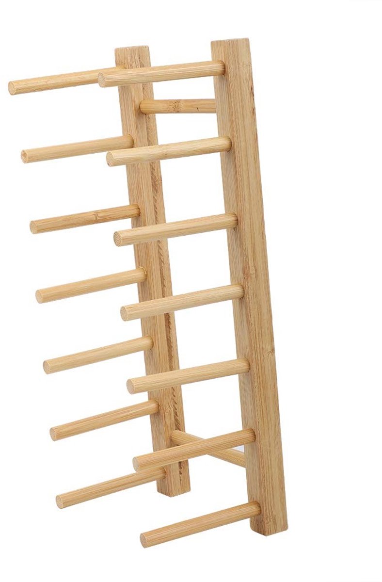 Dailygoods- Displayplank Bamboe - Afdruiprek met Lekbak - Opvouwbaar - Keuken - Boekopbergplank - Afmetingen 30x11,5x9,8 cm