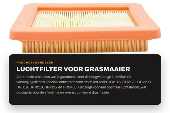 Dailygoods- Luchtfilter Vervanging - Compatibel met GCV145/170/200 - HRU19/HRN216/HRX217 - HRG466 - 17211-Z8B-901 - Motorfilter van Dailygoods — afbeelding 4