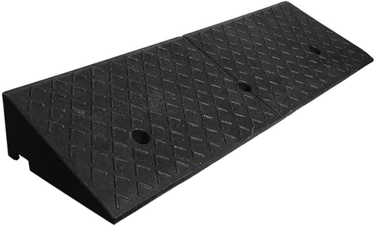 Rubber Drempelhulp - Stoeprand Oprit - Verkeer Toegankelijk Maken - Hoge Slijtvastheid - 17cm Hoog - Zwart