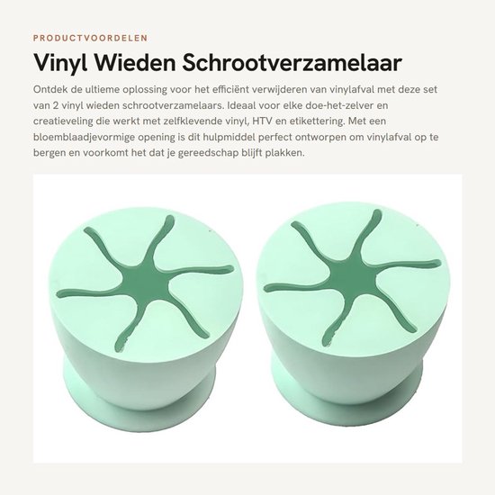 Solidchoice- Wieden met zuignap - Vinylafvalverzamelaar - Siliconen - Lichtgewicht - 6,4 x 5 cm - Bloemblaadjevormige opening van Solidchoice — afbeelding 4
