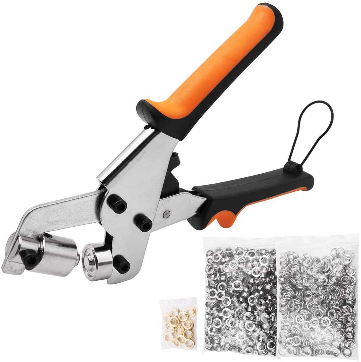 Dailygoods- Grommet Kit 500 Stuks - Draagbare Oogje Tang - Handpers Machine - Roestvrij Staal - Voor Doe-het-zelf Knutselen - Geschikt voor Kleding en Accessoires - Perforator