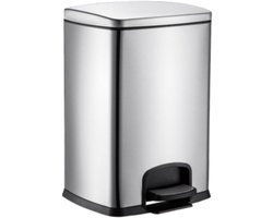 Waste Bin Outdoor Trash Can Pedal Trash Can With Lid Sealing With Plastic Inner Bucket Stainless Steel Recycling Bin Trash Can For Bathroom Office (Color : B, Size : 12L)