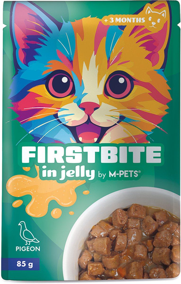 M-pets M-PETS firstbite in gelei duif 85g pouch - 12st per display - per 12