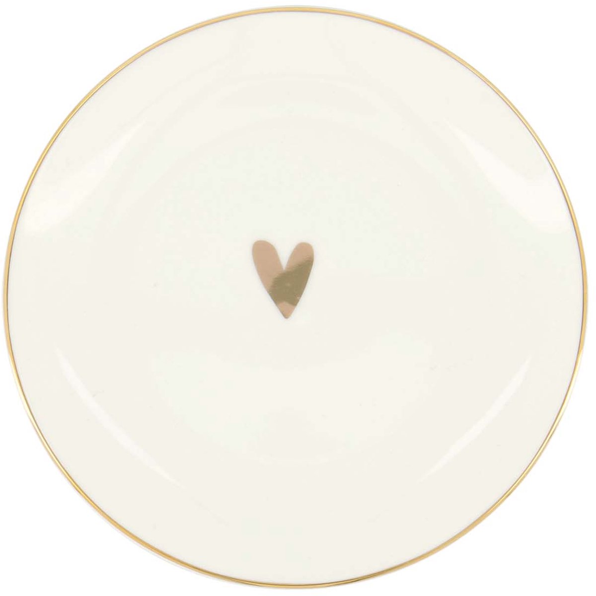Zusss Cake Plate Heart White/Gold Keramiek White / Gold