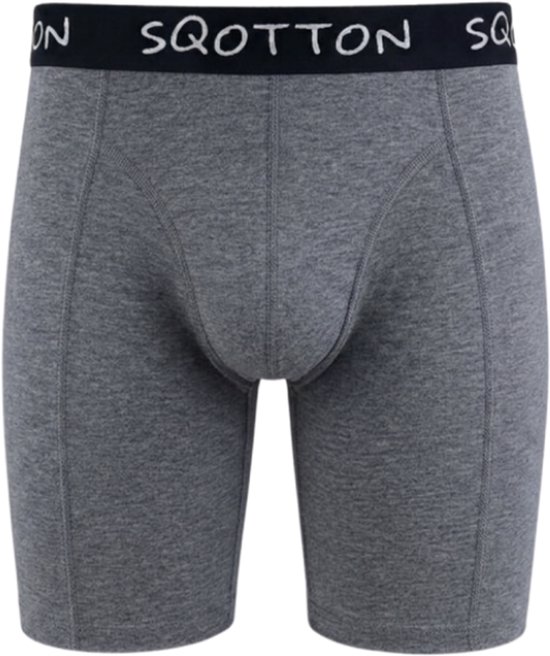 Heren boxershort - SQOTTON® - Lange Pijp - DonkerGrijs - Maat M