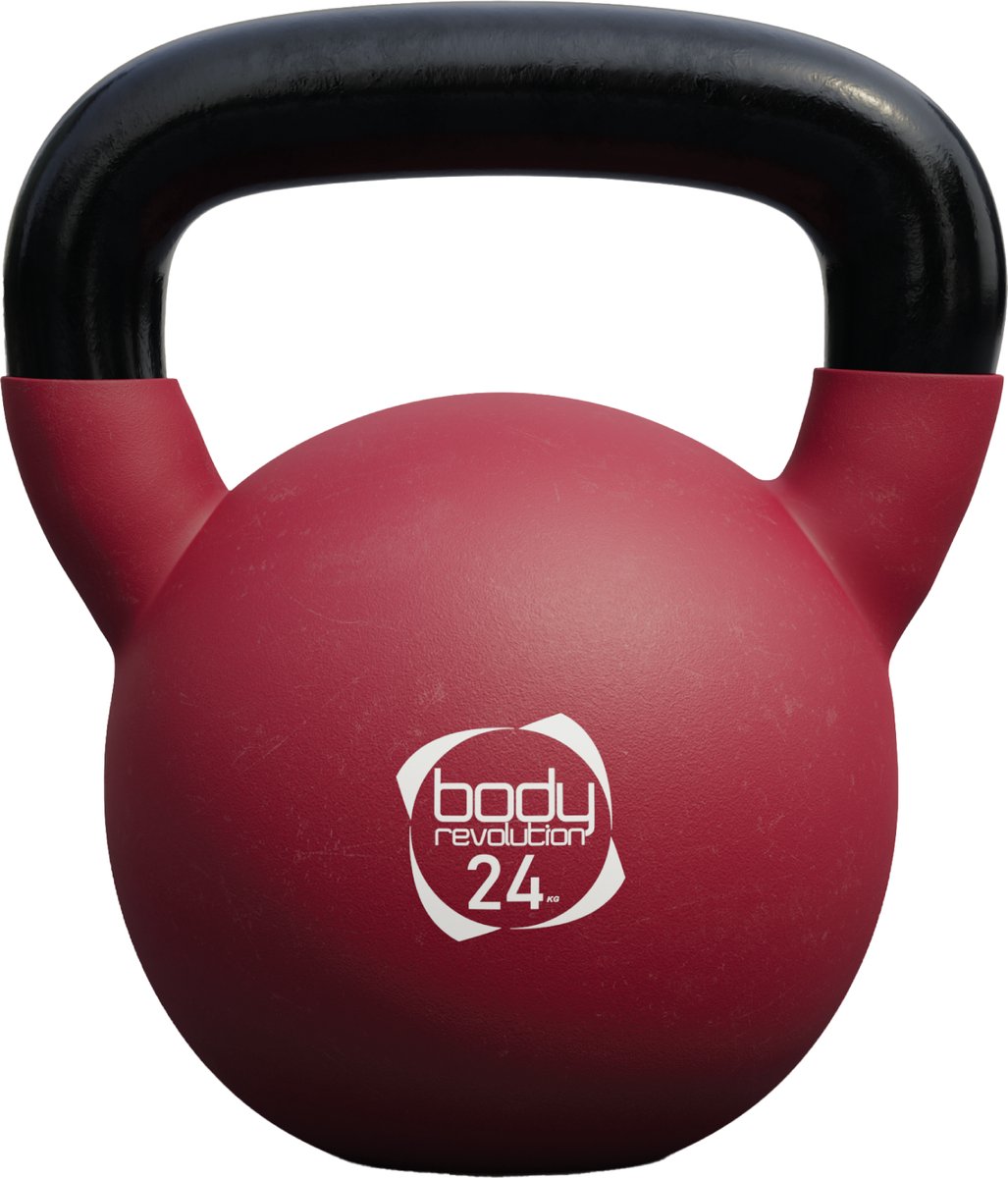 Kettlebell 24kg bordeaux Body Revolution – gietijzer, platte basis