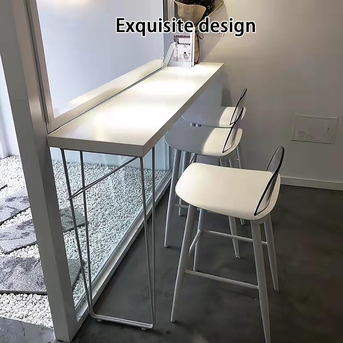 Bartafel 120 x 40 cm – BellaEdge Live Edge Massief Houten Bartafel met Stalen Poten – Industriële Hoge Eettafel met Boomstamrand voor Keuken, Woonkamer, Café en Restaurant – Mobili Bella