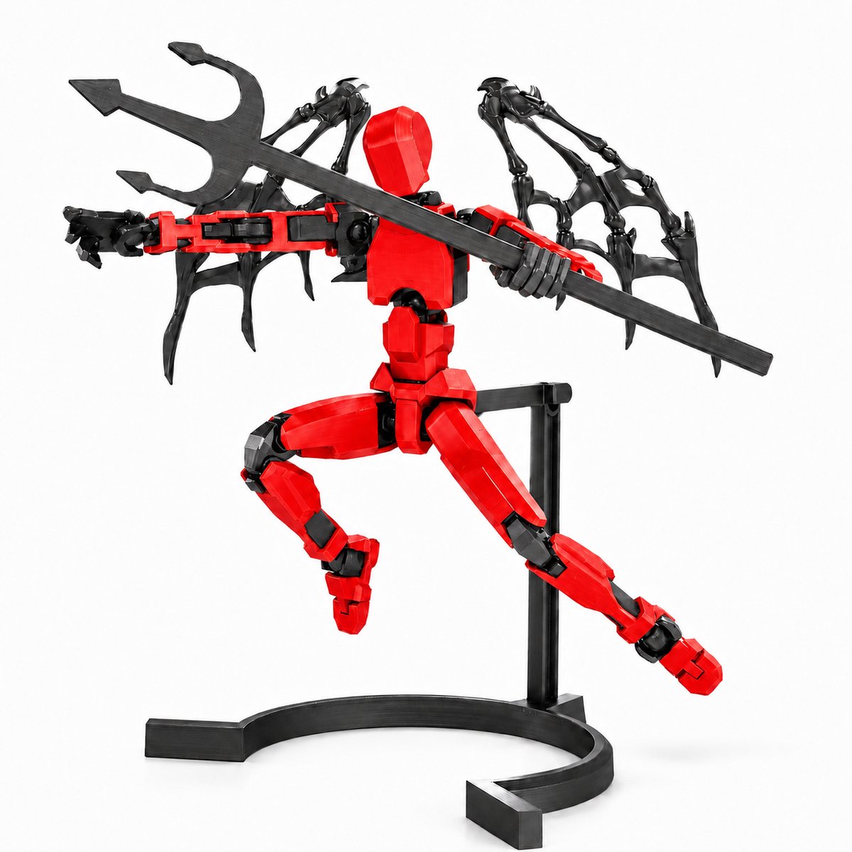 Enluxe T13 stick figure inclusief Vleuges en Stand DIY Rood/Zwart