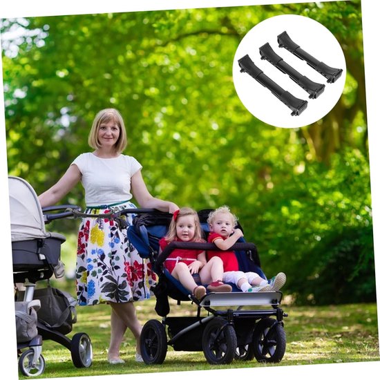 Pakket van 3 universele kinderwagenconnectoren, verstelbare kinderwagenconnectoren, kinderwagenverbindingsadapter, geschikt voor de meeste kinderwagens van Merkloos — afbeelding 5