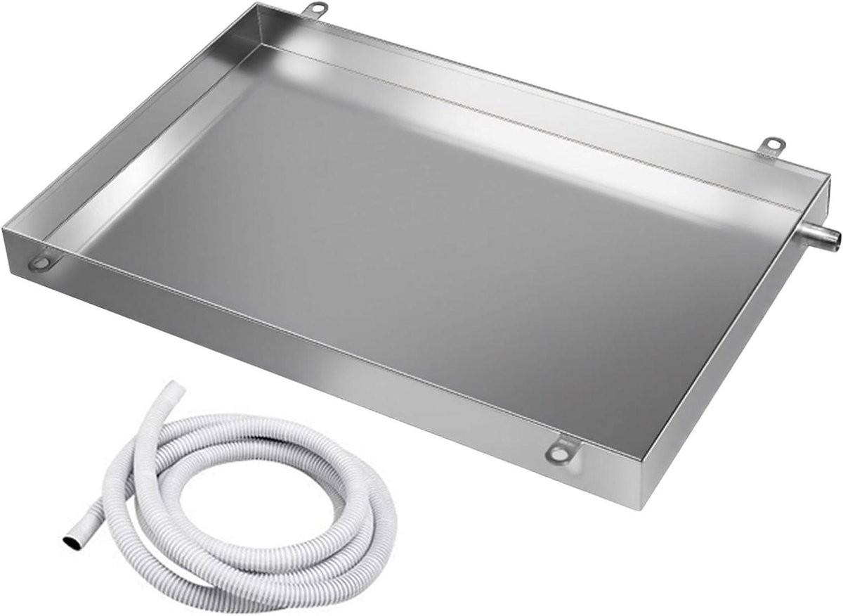 Opvangbak Wasmachine - Lekbak Roestvrijstaal - Apparaten Beschermen - 304 Roestvrij Staal - 20x120cm - Zilver