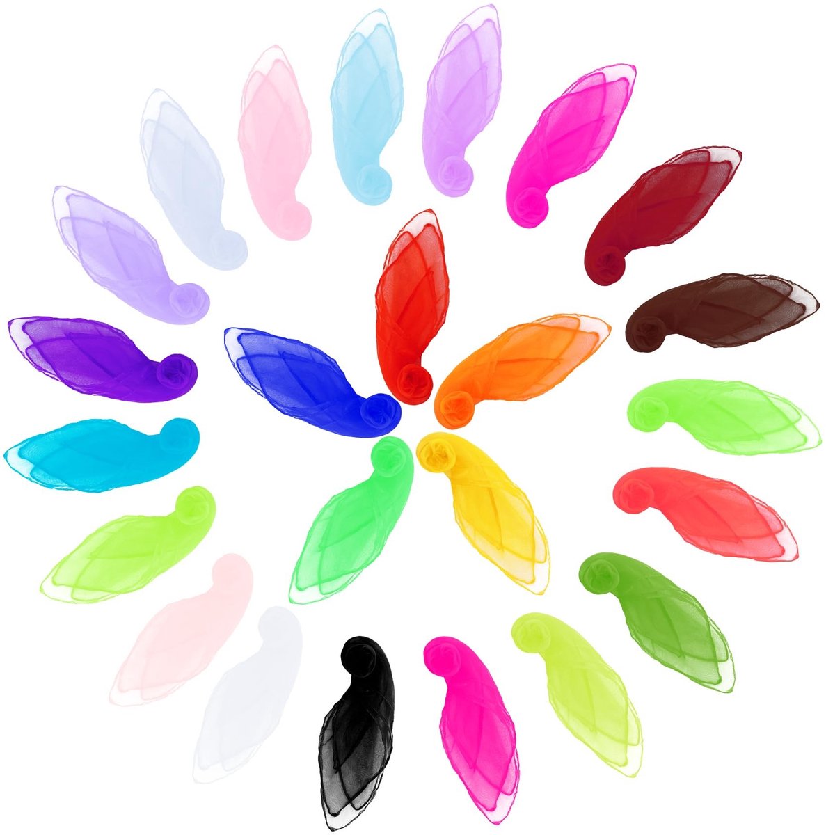Dailygoods- Jongleerdoeken 25 Stuks - 60 x 60 cm - Chiffon Doeken - Kleurrijke Dansdoeken - Ademend Materiaal - Duurzaam en Herbruikbaar