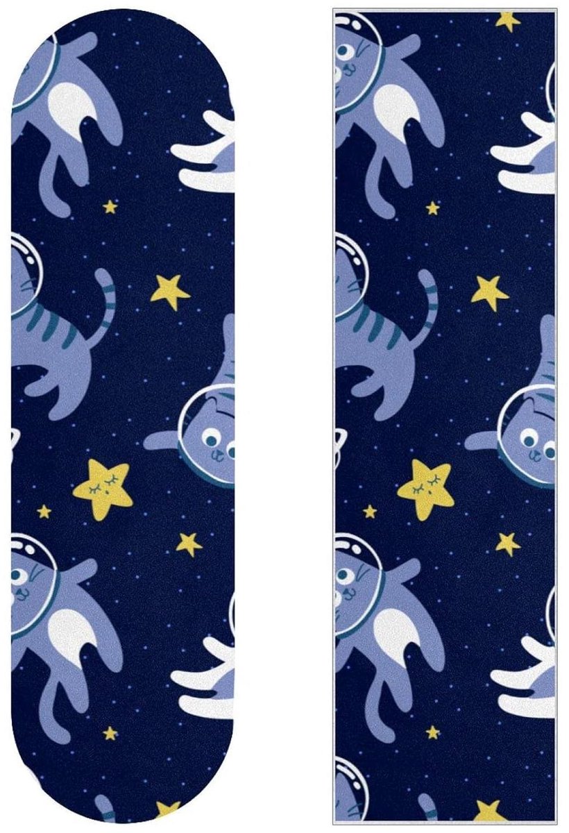 Griptape Vellen Schuurpapier Sticker Skateboarden Verbeteren Uniek Print Ontwerp 2 Stuks 22x83cm Kleurrijk Ruimtepatroon