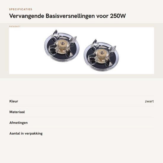 NTH products- Mesversnelling Vervangen - 2 Basisversnellingen - 2 Rubberen Tandwielen - Voor 250W Sapcentrifuge - Kunststof/Rubber/Metaal - Diameter 3-3,2 cm - Sapcentrifugeonderdelen van Nth Products — afbeelding 3