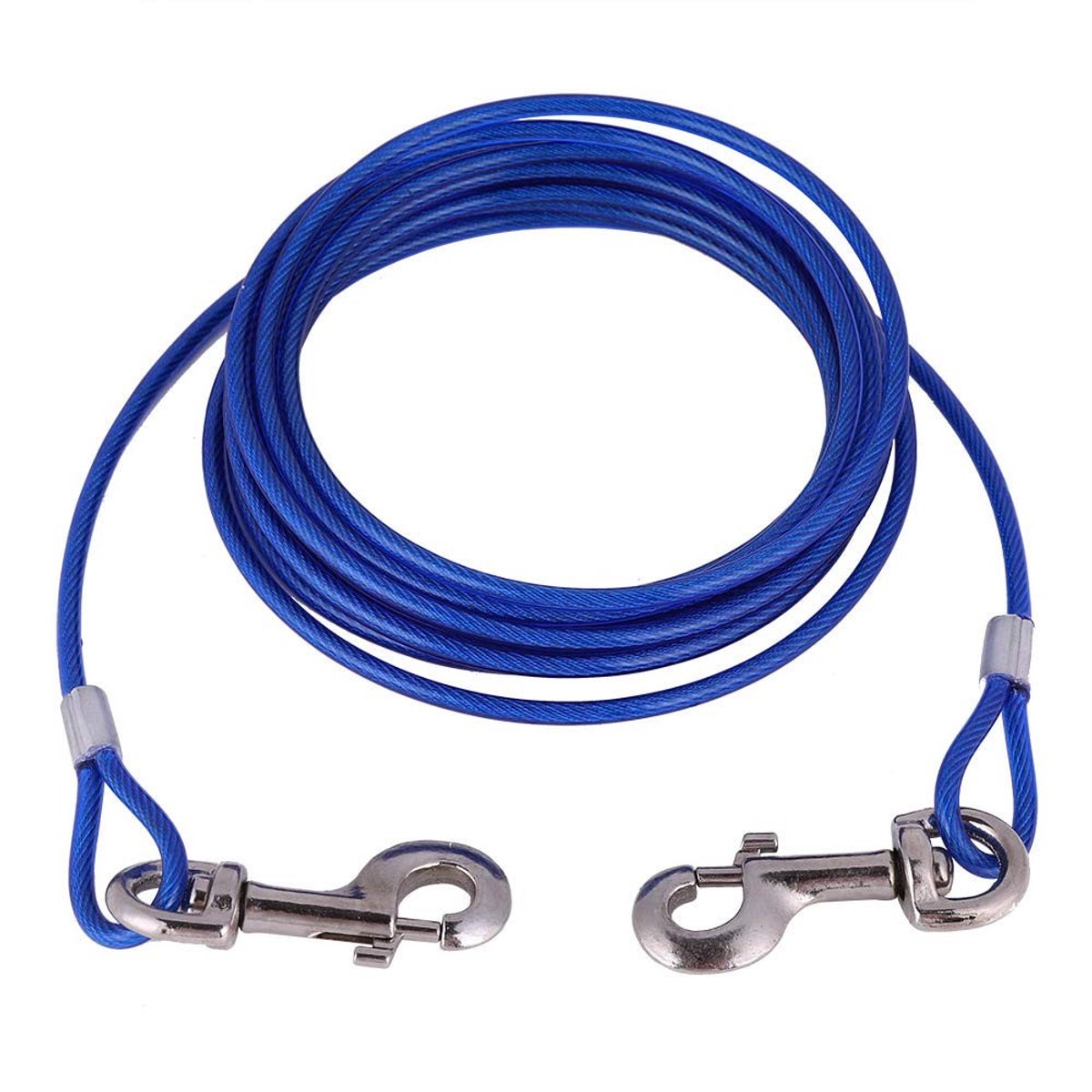 Dailygoods- Hondenriem Zwaar Belastbaar - Hondenriem 5 Meter - Kauwbestendig - Duurzaam - Staaldraad - Veiligheidskabel - Hondentouw