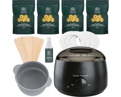 Relax Master Wax Apparaat Pulse – Complete Wax Set met Wax Heater & Honey Wax Beans – Lichaam & Gezicht – Zwart