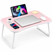 Sounix Bedtafel - Laptoptafel - Inklapbaar - Banktafel - Ontbijttafeltje - Roze