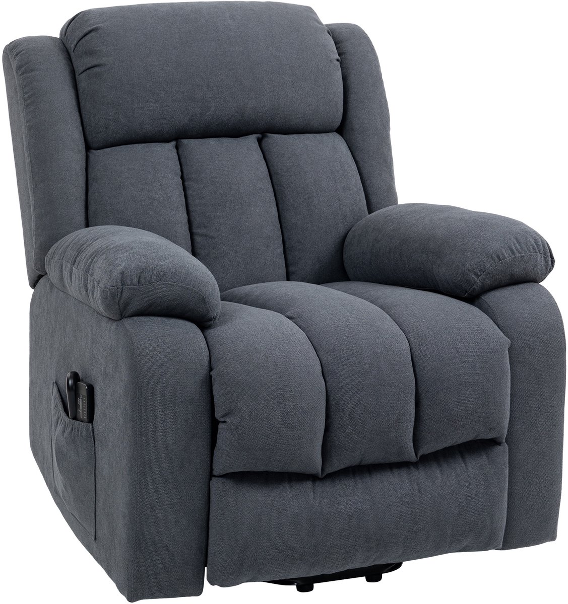 Homcom Relaxfauteuil met Opsta-hulp en Massagefunctie - Sta-op Stoel met Ligfunctie - Tv-fauteuil - Donkergrijs