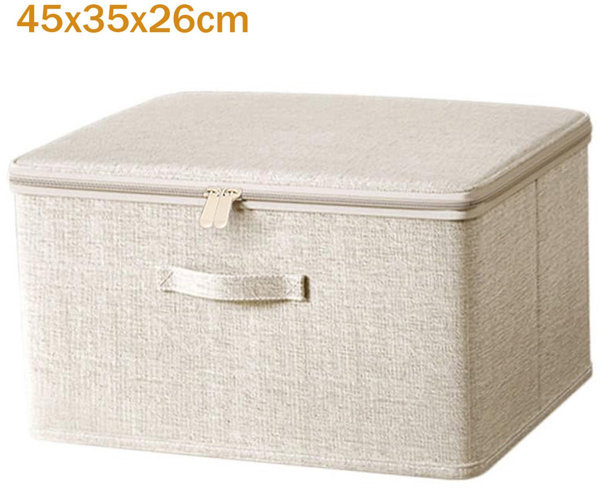 Opbergbox Voor Onder Het Bed Met Ritssluiting - Opvouwbare Kleding Organizer Voor Jeans, Dekens En Kleding - Stoffen Onderbed Opberging Voor Kast En Slaapkamer, 45x35x26cm