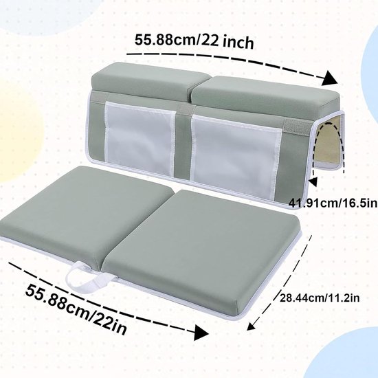 Baby Bad Set - Kniekussen Ondersteuning - Comfortabel Baden - Met Opbergvakken - 56 x 28 cm - Grijs — afbeelding 2