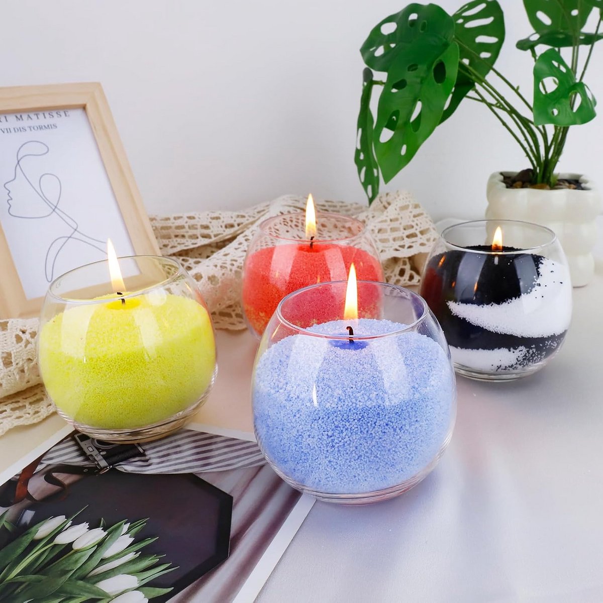 Kaarsen Zand - Kleurrijke Wax - Zelf Kaarsen Maken - 8 Kleuren Set - 320g Totaal - Multico