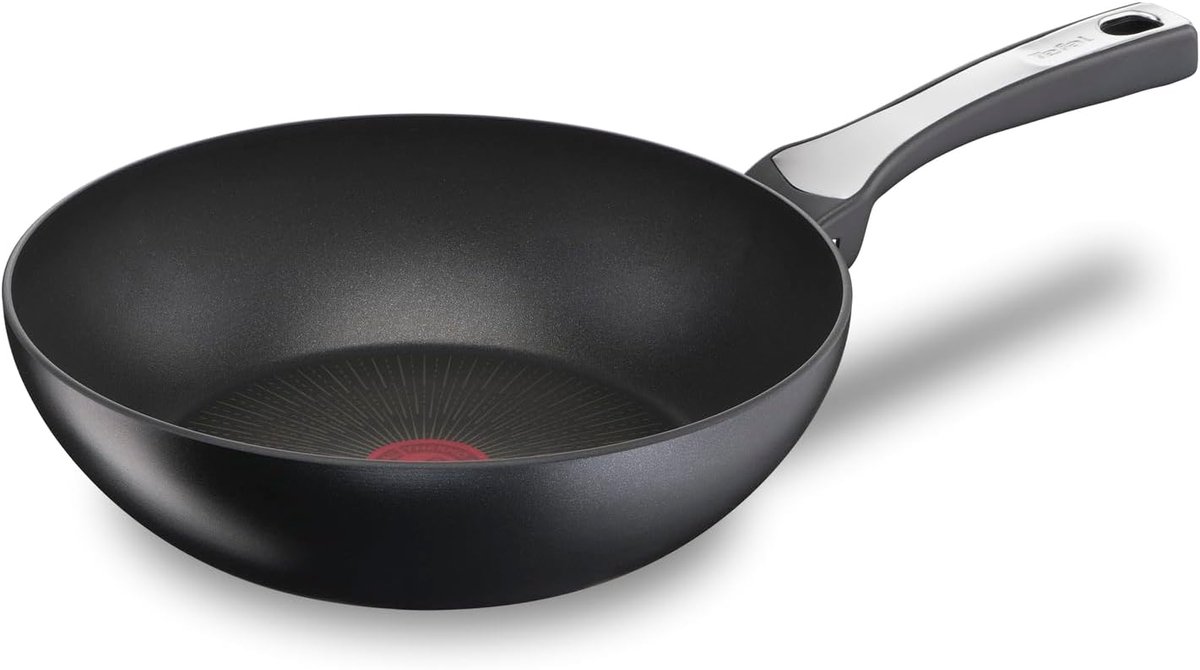 Wokpan - Roerbakpan - Aziatische gerechten maken - Sterke krasbestendige coating - 28 cm - Zwart