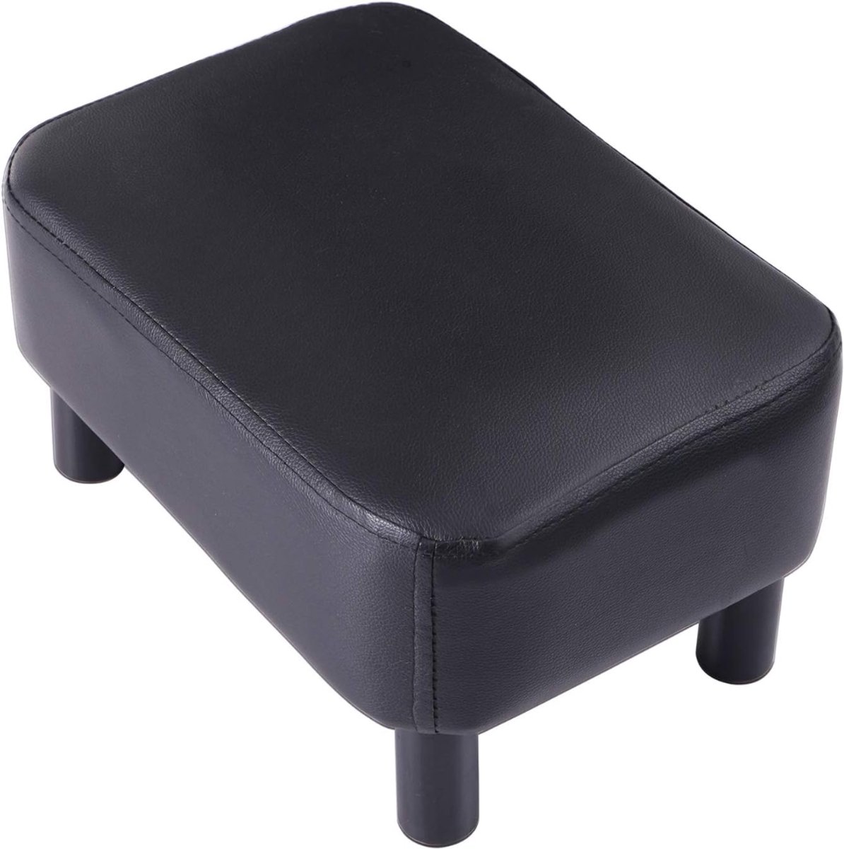 QUOVO® Voetenbankje of poef - Voetenbankje - Poef - Hockers en poefen - Zwart - 29cm x 42cm x 23cm