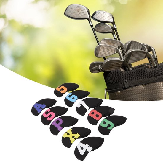Dailygoods- Golfkophoezen 10-delig - Premium Neopreen - Waterdicht - Clubbescherming - Grote Kleurnummering - Antislip Design - Golfclubhoezen van Dailygoods — afbeelding 4