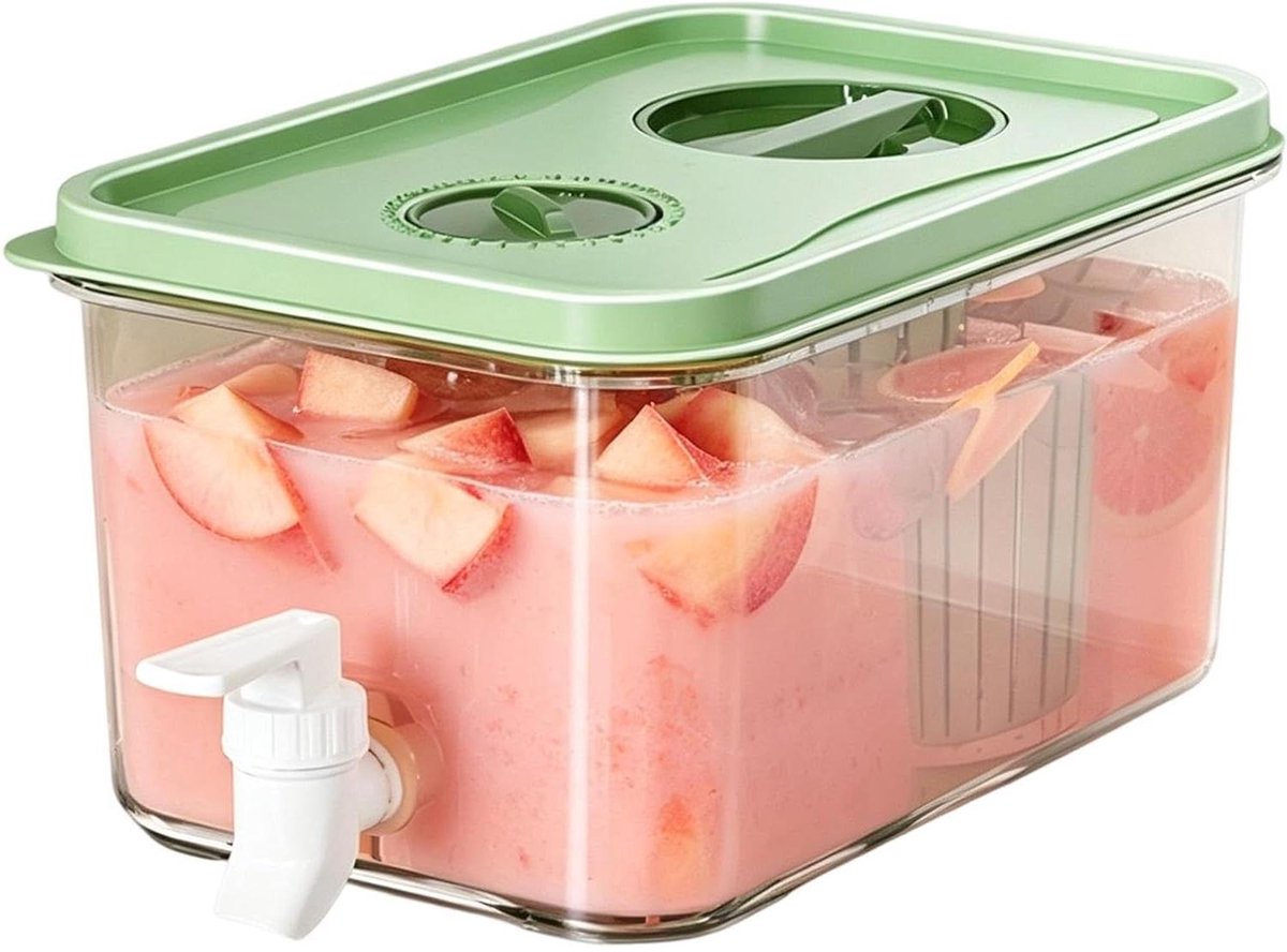 Koelkast-drankdispenser, 2,8 liter waterkan met tapkraan, drankdispenser koelkast, voor keuken, kantoor, thuis, werkblad, feest, eetkamer, picknick, reizen