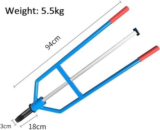 Handmatige Houtklover - Hout Splijter - Brandhout Maken - Traagheid & Zwaartekracht - 94 cm Lengte - Grijs — afbeelding 2