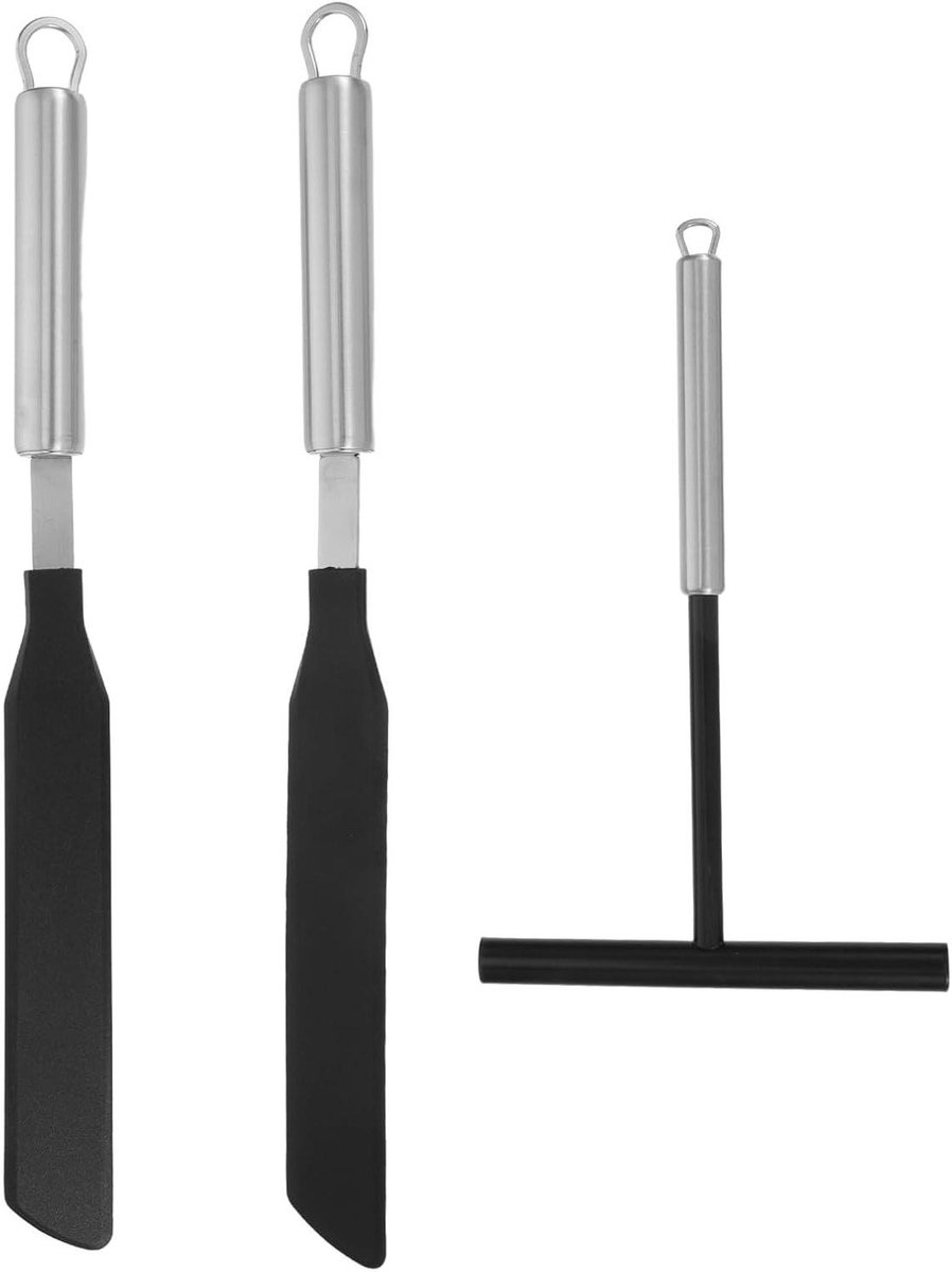 Crêpespreider Set Pannenkoekengereedschap Ontbijt Maken Roestvrij Staal 20 x 12 cm Kleuren