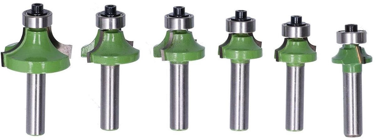 Hardmetalen Freesset - Houtbewerking Bits - Precisie Houtsnijden - Anti-speling Ontwerp - 6-delig - Metaal