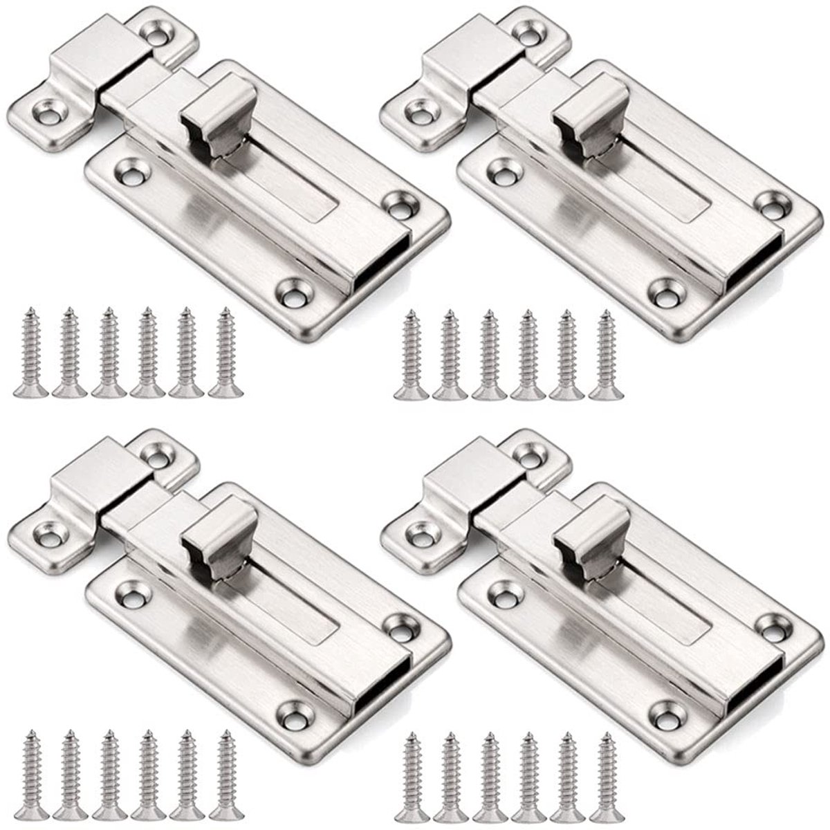 Dailygoods- Deurslot Veiligheid - Deurbeslag RVS - Deurbeslag Buitendeur - Deurslot Buitendeur - Deurslot met Schroeven - 4 Stuks 67x45 mm
