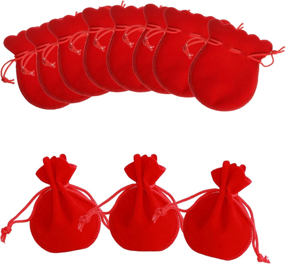 Dailygoods- Velvet Zakjes 50 Stuks - Herbruikbare Zakjes - Sieraden Zakjes - Cadeau Zakjes - Antislip - Duurzaam Materiaal - 7 x 9 cm - Sieradenzakjes