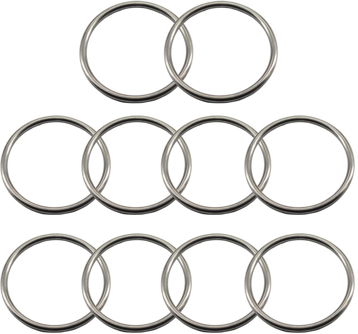 Dailygoods- O-ring 5x25mm - 10 Stuks - Roestvrij Staal - Duurzaam - Corrosiewerend - Geschikt voor Binnen/Buitengebruik - Ophangring