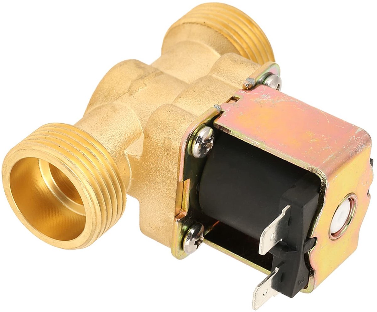 Dailygoods- Elektroventiel Normaal Gesloten - 12V DC - Messing - Waterdicht - 0.8 MPa - Tot 55°C Water - Solenoïde