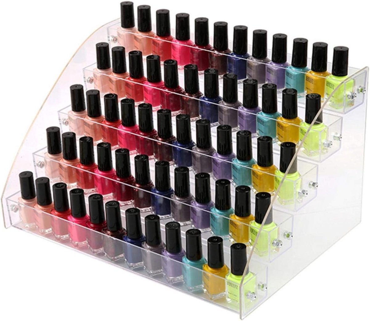 Dailygoods- Make-up Organizer Draaibaar - Transparante Make-up Organizer - Lades - Vijf Lagen - Acryl - Geschikt voor Nagellak en Lippenstift - Cosmetica Organizer