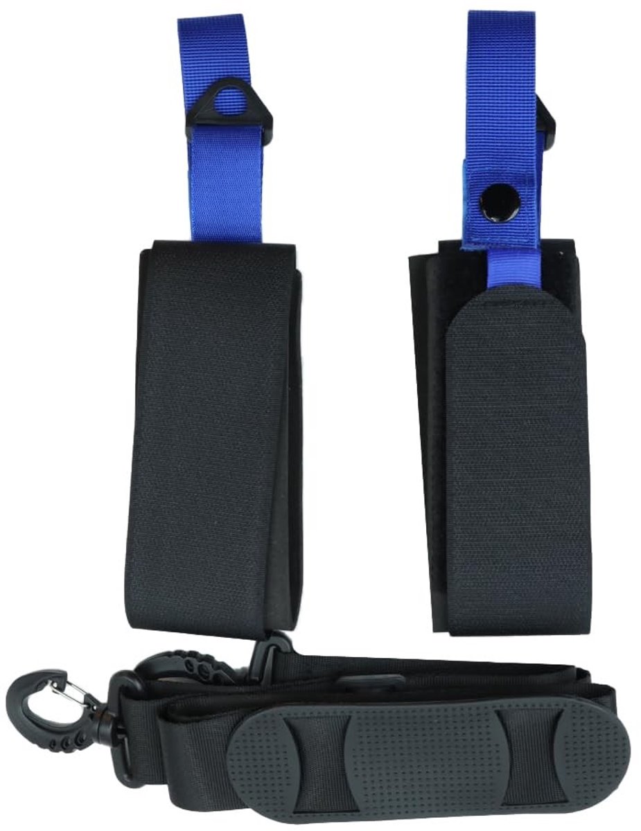 Dailygoods- Skiband Verstelbaar - Stokkendrager - Nylon Webbing - Gevoerde Houder - 75cm-120cm - Veilig Transport van Uitrusting - Skidraagriem