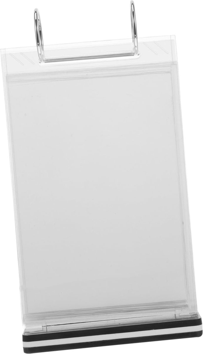 Dailygoods- Menukaarthouder Stabiel - Menuhouder - Menustandaard - Transparante Display - PVC/IJzer - Afmetingen 21,5 x 11,3 x 6 cm - Displayhouder