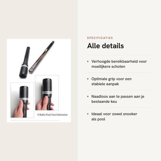 Allecto - Biljart Pool Cue Extender - Keu Verlenger - Hoogwaardig Kunststof - Pool Biljart Benodigdheden - Snooker Accessoire - Voor Poolliefhebbers van Allecto — afbeelding 2