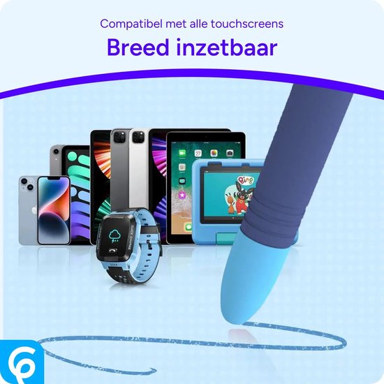 SBG Zachte Kindvriendelijke Stylus Pen - Tabletpen voor Kinderen - Geschikt voor Telefoon, Tablet en iPad - voor Tekenen en Schetsen - Compatibel met o.a. iPad, Samsung Tab & Lenovo Tab - Blauw van Merkloos — afbeelding 3