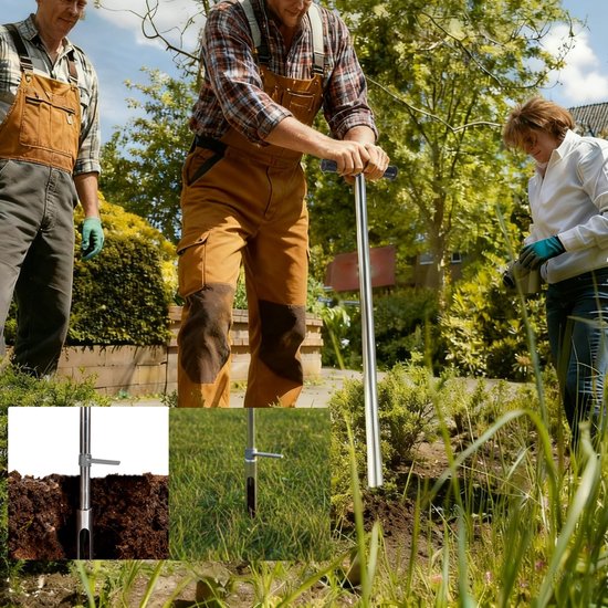 Allecto - Bodemmonsternemer - Grondmonsters Verzamelen - Handig Voetpedaal - 1m Lengte - T-Stijl Handvat - Geschikt voor Tuin en Boerderij van Merkloos	 — afbeelding 4