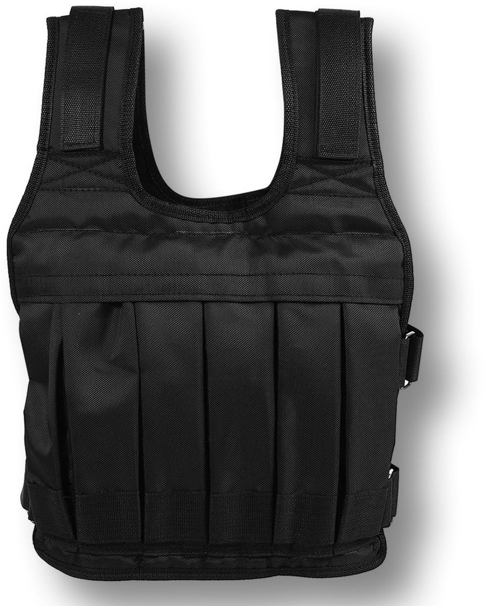 Dailygoods- Gewogen Vest 50kg - Verstelbaar - Krachttrainingsvest - Oxford-stof - Schokabsorberend - 12 Zakken voor Gewichten - Gewichtsvest