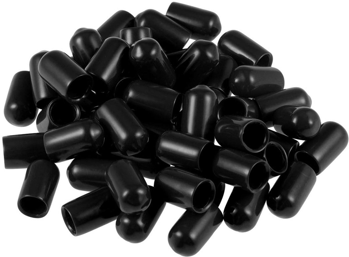 Dailygoods- Eindkappen 50 Stuks - Rubber - Zacht/Elastisch - Draadbeschermers - Boutafdekkingen - Stofbestendig - Lange levensduur - Rubberen Doppen