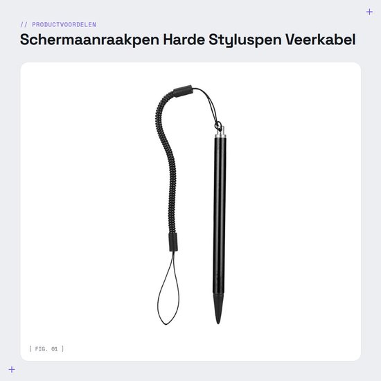 Dailygoods- Schermaanraakpen met Veerkabel - Vervanging Styluspen - Resistieve Mobiele Telefoons - Tablets - Schermbescherming - Harde Punt — afbeelding 5