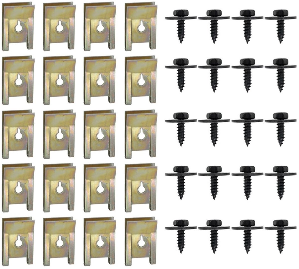 Dailygoods- Bekledingsclips 30 stuks - Bevestigingsmaterialen - U-vormige Montageclips - Schroeven - Verzinkt Ijzer - Duurzaam en Corrosiebestendig - Bevestigingsmateriaal