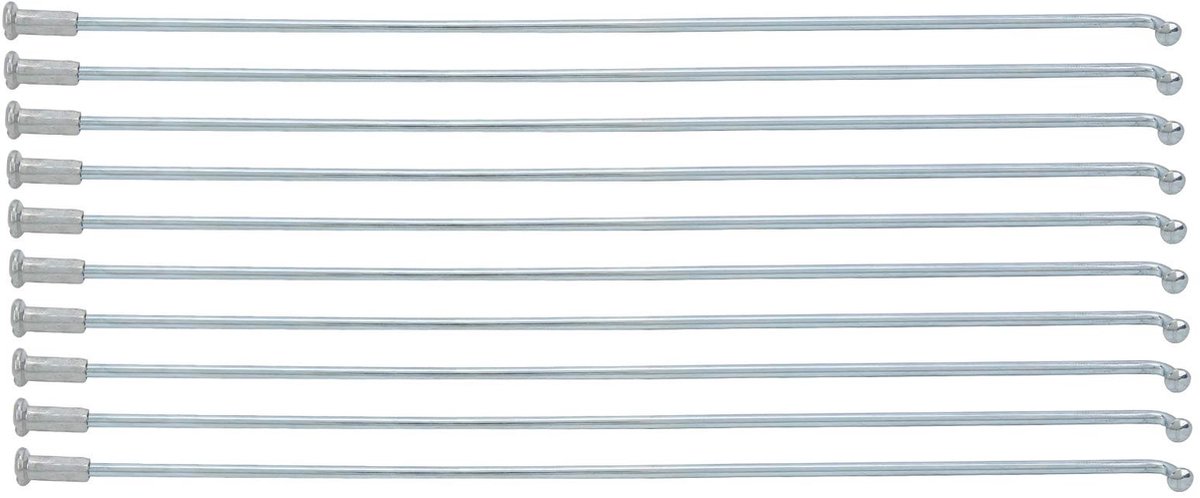 Dailygoods- Fietsspaken 13G 2,2 mm Hoogwaardige Kwaliteit - Roestvrij Staal - 10 Stuks - Fiets/Driewieler - Inclusief Accessoires - Duurzaam - Spaken
