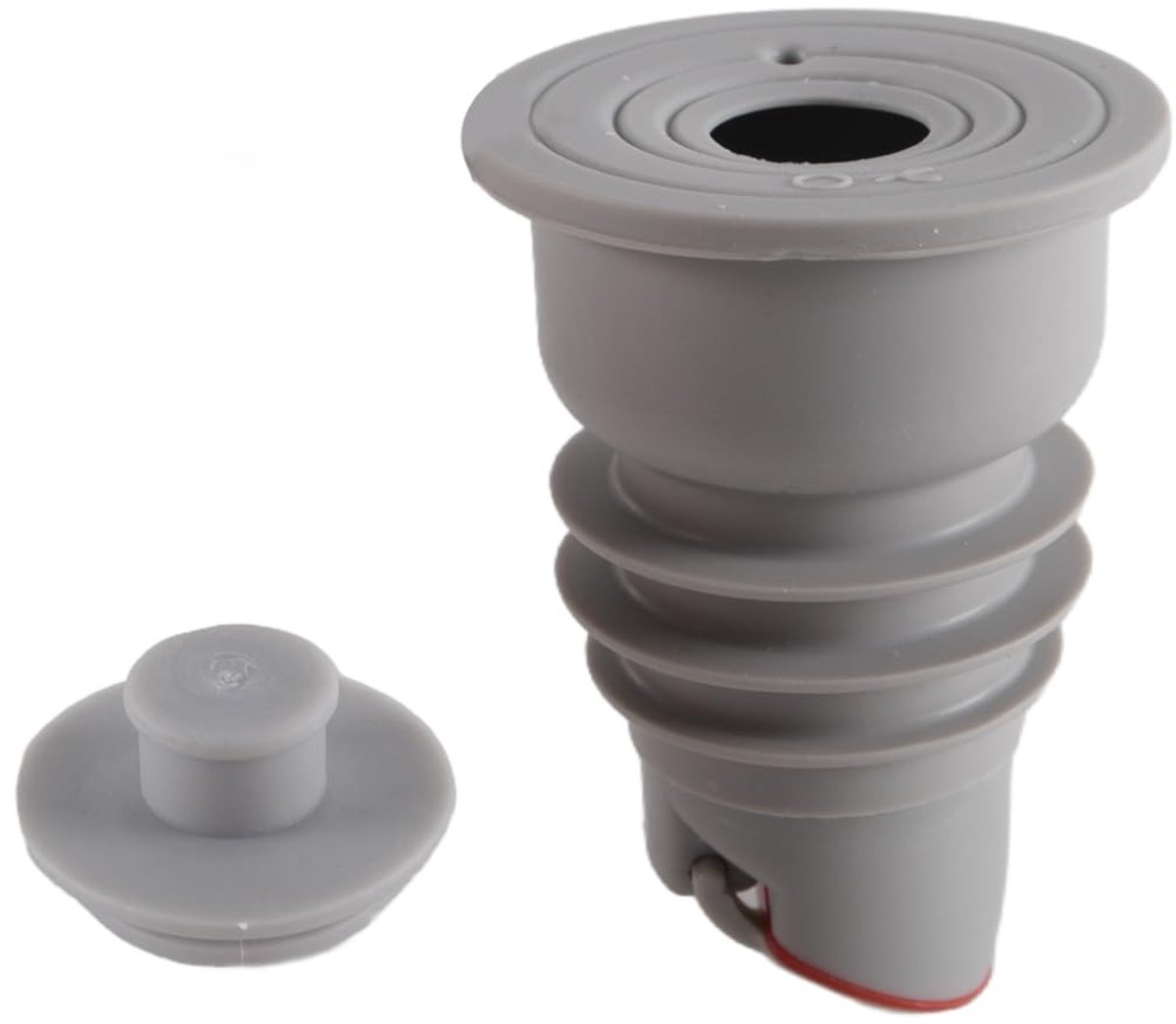 Dailygoods- Afvoerplug Uitstekende Afdichting - Afvoerplug Wasmachine - Afvoerbuisconnector - Siliconen - Grijs - Geschikt voor 18-35 mm