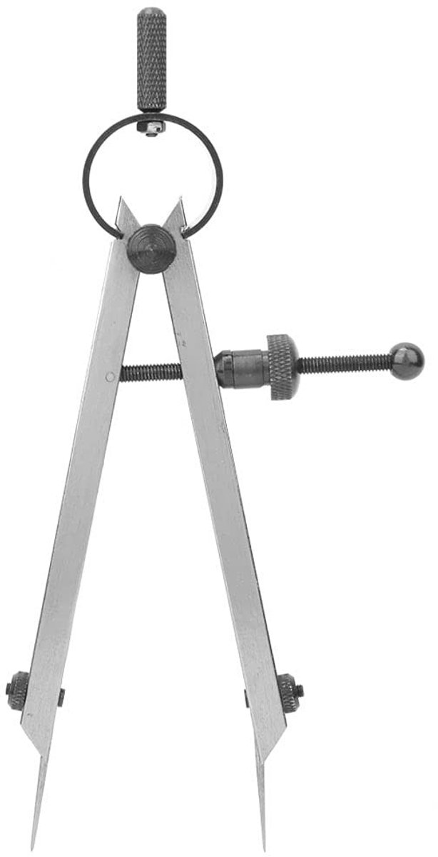 Dailygoods- Tekenkompas Lichtgewicht - Dubbelnaald/afstands-kompas - Koolstofstaal - Mechanische markering - Lederproductie - 100 mm - Afstandspasser