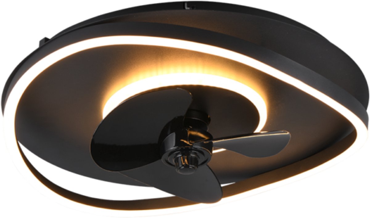 Fantiluxe - Brynja - Plafondventilator met verlichting - Zwart - Ø50cm - Afstandsbediening - Met lamp - Plafond ventilator - Slaapkamer thumbnail 5